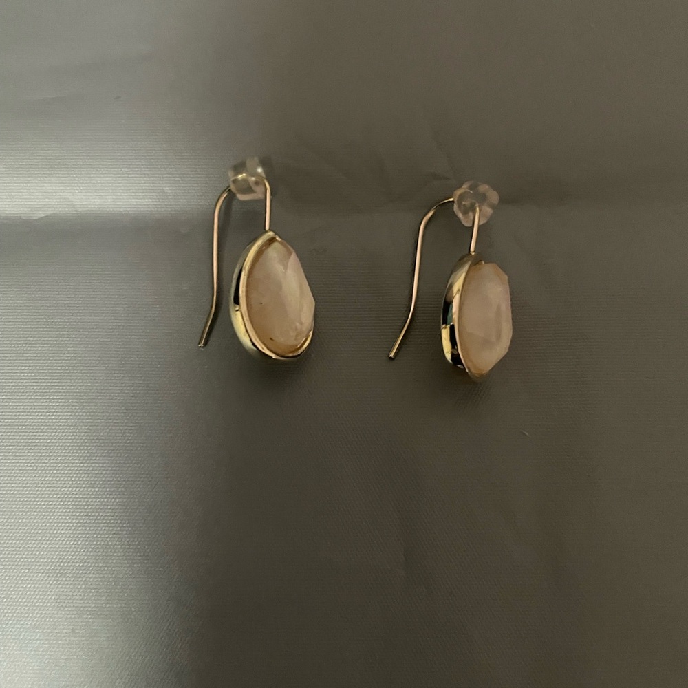 LOFT Gold and Cream Drop Earrings